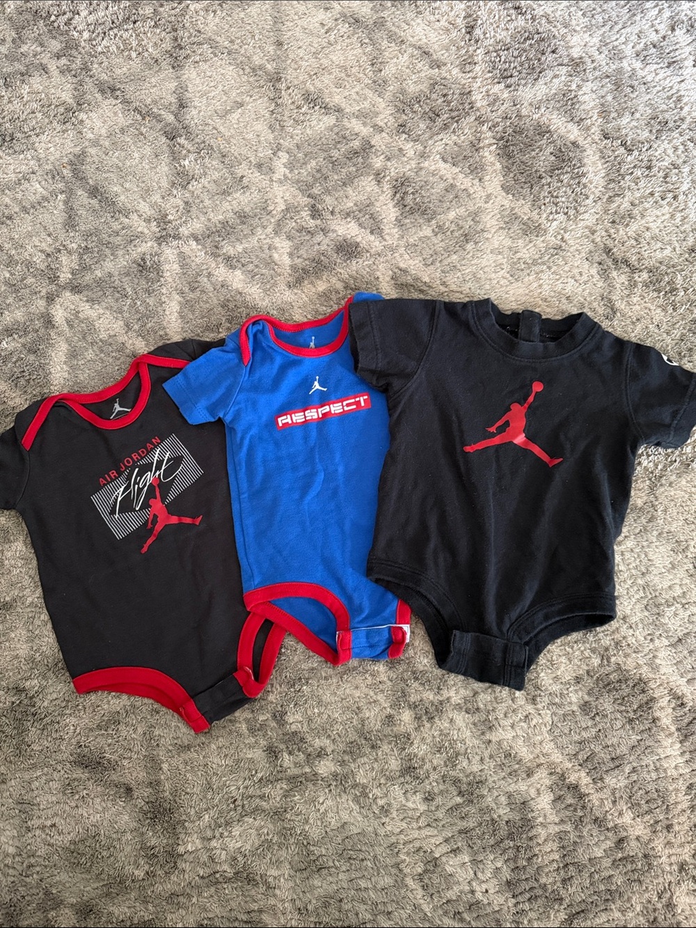 Jordan Infant Onesie Set – Black and Blue with Red Accents